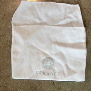 Authentic Versace White Protective Accessory Pouch with Medusa Emblem